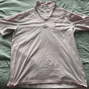 johnnie-o Striped Pink Polo